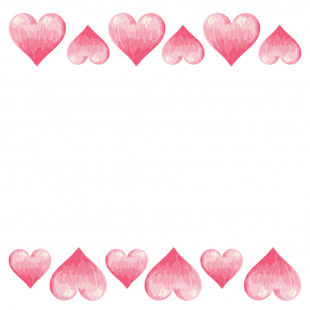 626x626 Hand Drawn Colorful Valentine Hearts Border Vector Premium Download
