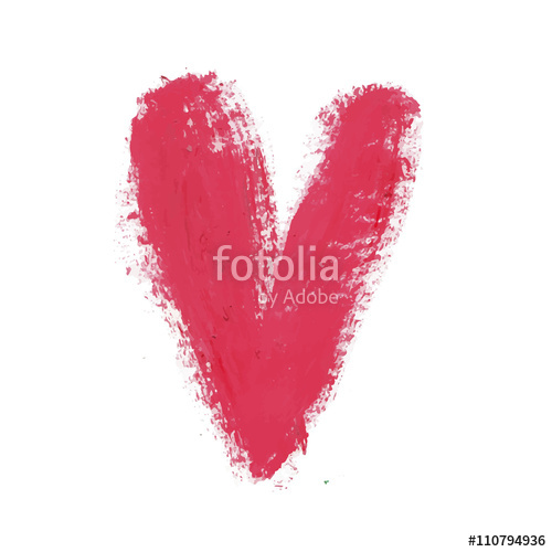 500x500 Romantic Hand Drawn Typography Poster With Heart Brush Stroke