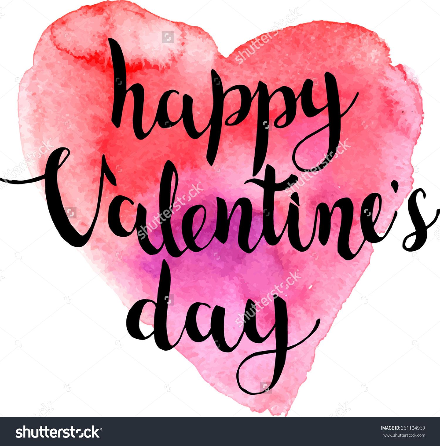 1500x1521 Valentines Day Calligraphy On Watercolor Heart Handwritten Modern