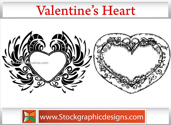 600x440 Valentines Heart Vector And Photoshop Brush Photoshop Free