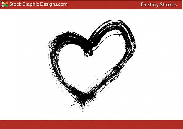 626x441 Vector Heart Sample From Strokes Vector Photoshop Brush Pack