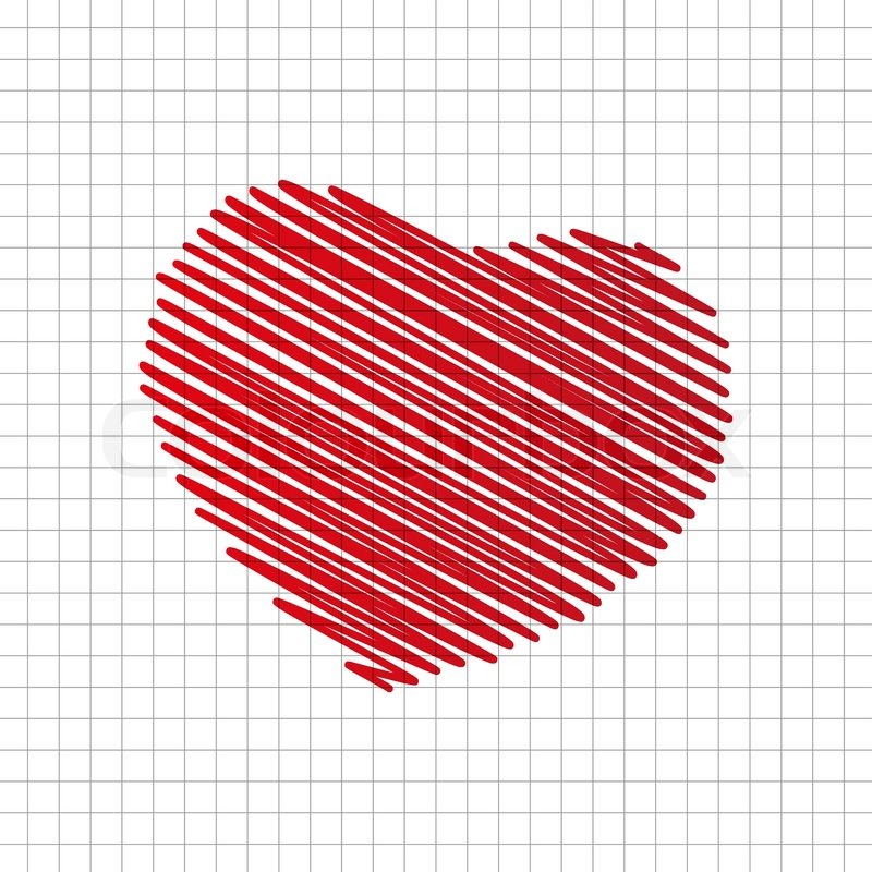 800x800 Brush Drawing Red Heart