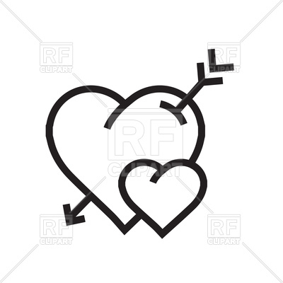 Cartoon Hearts With Arrow Icon Outline Vector Image Of Icons 400x400 Cartoon Hearts With Arrow Icon Outline Vector Image Of Icons