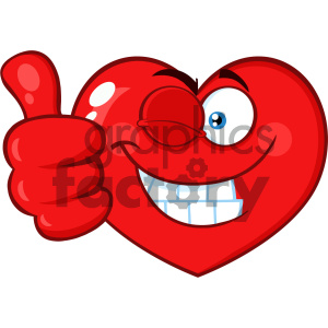 Red Heart Cartoon Emoji Face Character Winking And Giving A Thumb 300x300 Red Heart Cartoon Emoji Face Character Winking And Giving A Thumb