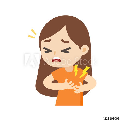 Woman Having A Heart Attack With Chest Pain Cartoon, Vector 500x500 Woman Having A Heart Attack With Chest Pain Cartoon, Vector