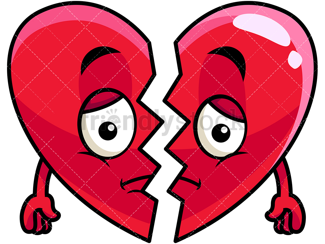 Broken Heart Emoji Cartoon Vector Clipart 1067x800 Broken Heart Emoji Cartoon Vector Clipart