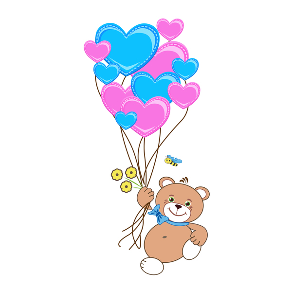 Cartoon Cute Teddy Bear With Heart Vector Material 600x600 Cartoon Cute Teddy Bear With Heart Vector Material