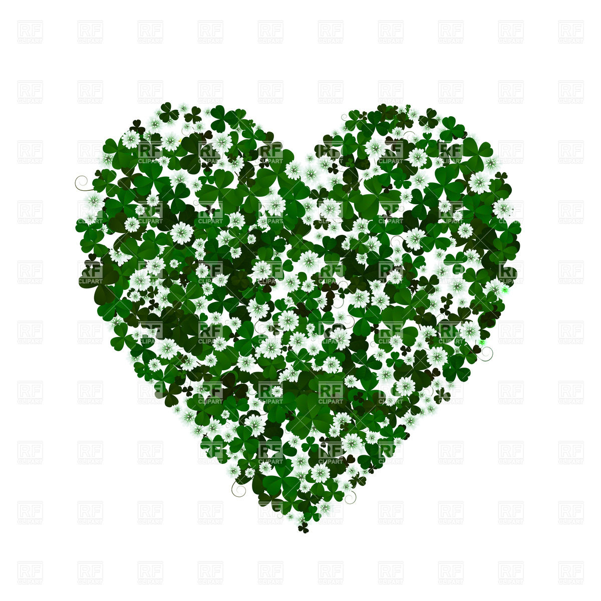 Heart Shaped Clover Leaves And Flowers, St Patrick's Day 1200x1200 Heart Shaped Clover Leaves And Flowers, St Patrick's Day