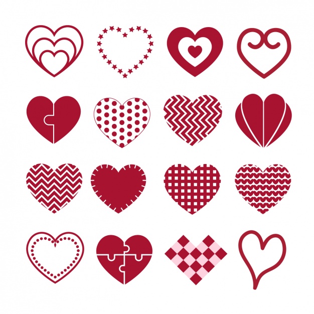 626x626 Heart Designs Collection Vector Free Download