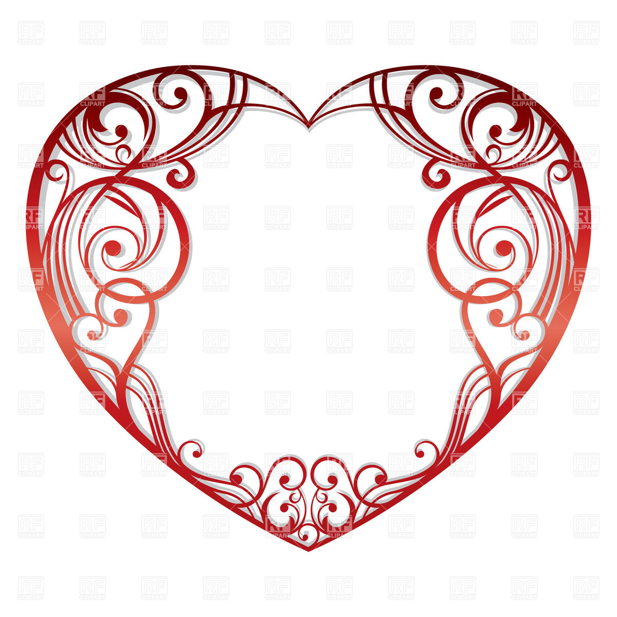 1200x1200 Ornate Heart Silhouette Vector Image Of Design Elements