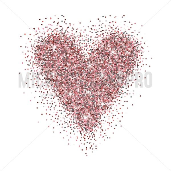 600x600 Rose Gold Glittered Heart Isolated On White Background Elegant