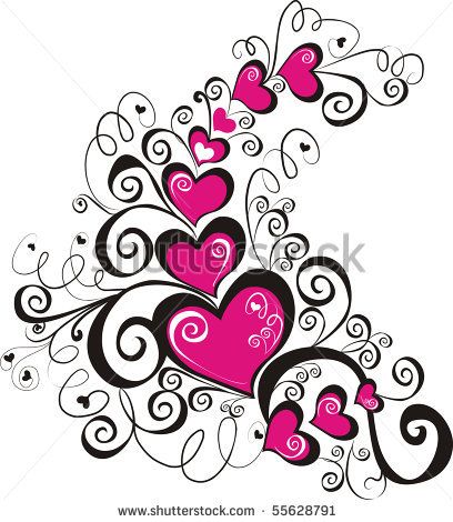 408x470 Beautiful Heart Designs Beautiful Heart With Floral Ornament