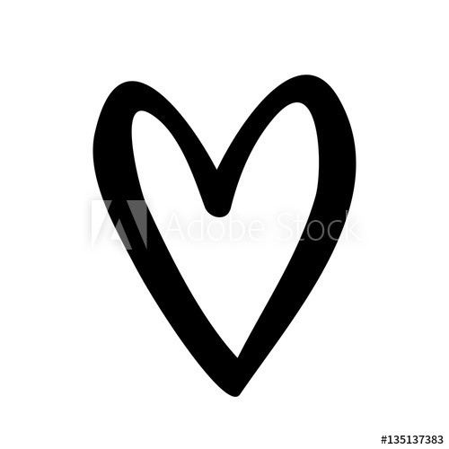 500x500 Silhouette Drawing Heart Design Icon Vector Illustration