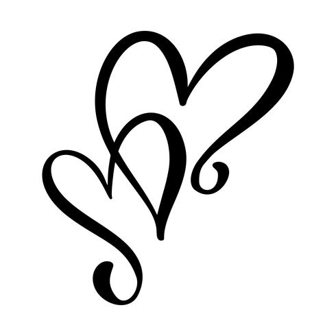 490x490 Calligraphic Love Hearts Design
