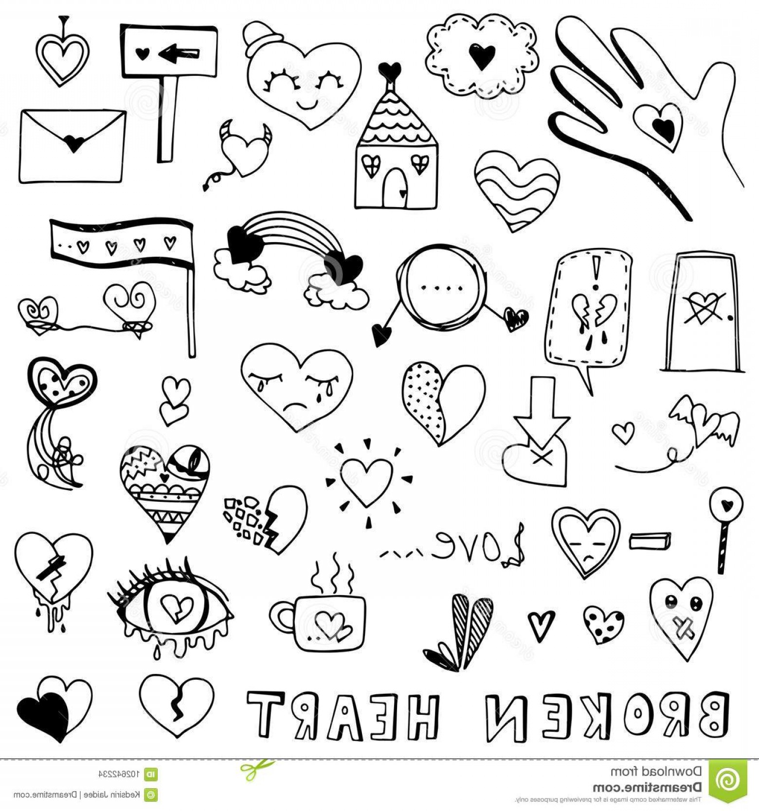 cute heart doodles