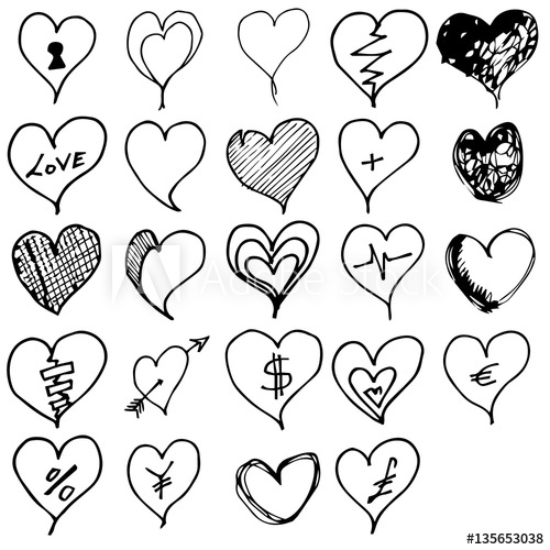 Heart Doodle Vector at Vectorified.com | Collection of Heart Doodle ...