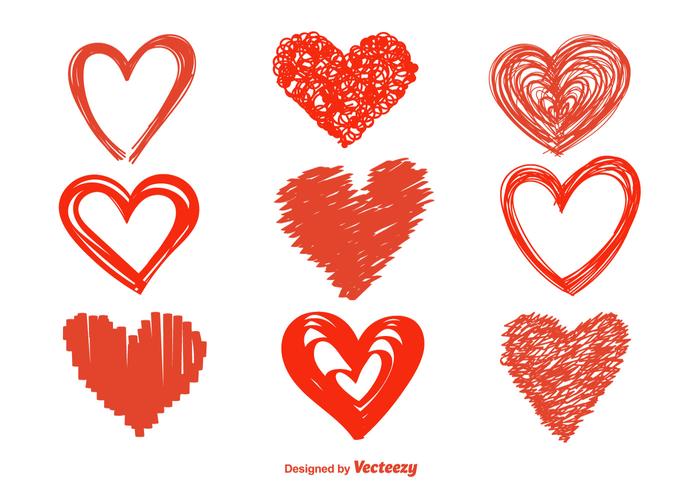 700x490 Hand Drawn Heart Vector Icons