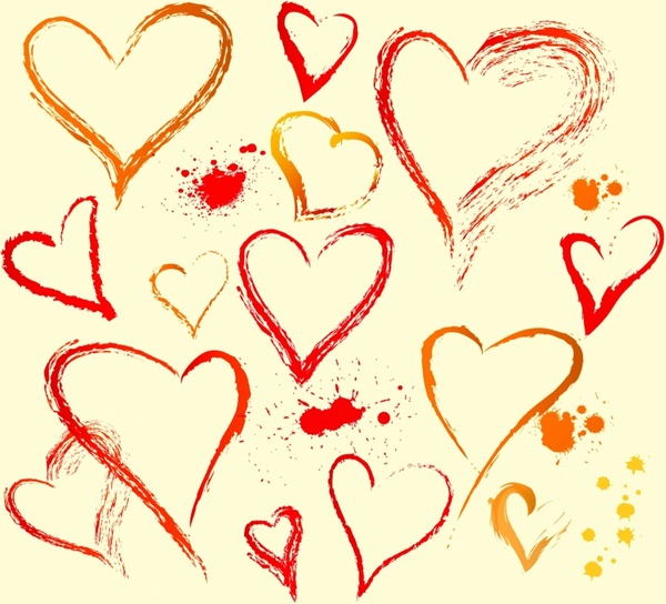 600x544 Hand Draw Heart Shape Free Vector In Adobe Illustrator