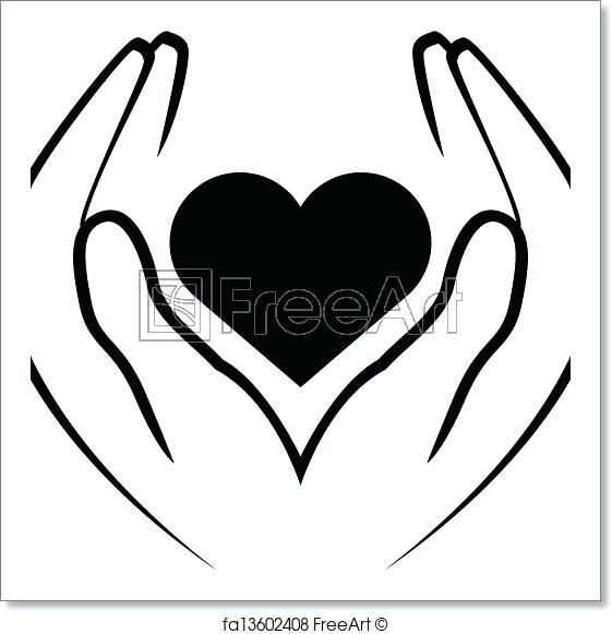 561x581 Drawing Of A Hand Holding A Heart