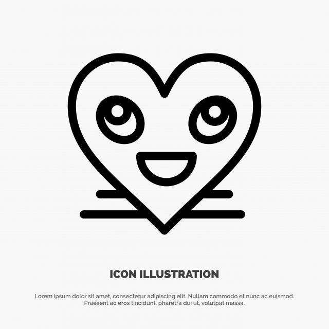 Heart Emojis Smiley Face Smile Line Icon Vector, Background, Ball 640x640 Heart Emojis Smiley Face Smile Line Icon Vector, Background, Ball