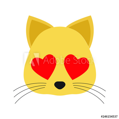 Cat With Heart Eyes Emoji Vector 500x500 Cat With Heart Eyes Emoji Vector