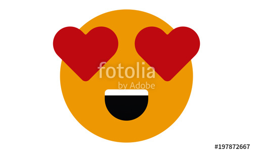 Face With Heart Eyes Emoji Vector Illustration Stock Image 500x300 Face With Heart Eyes Emoji Vector Illustration Stock Image