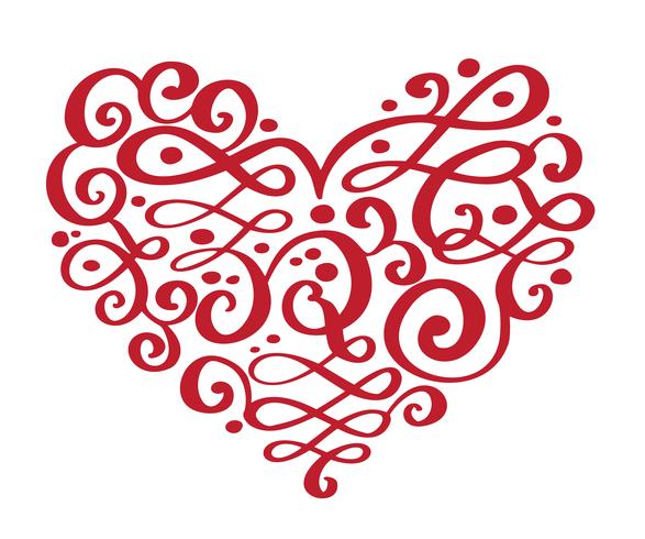 587x490 Hand Drawn Heart Love Valentine Flourish Separator Calligraphy