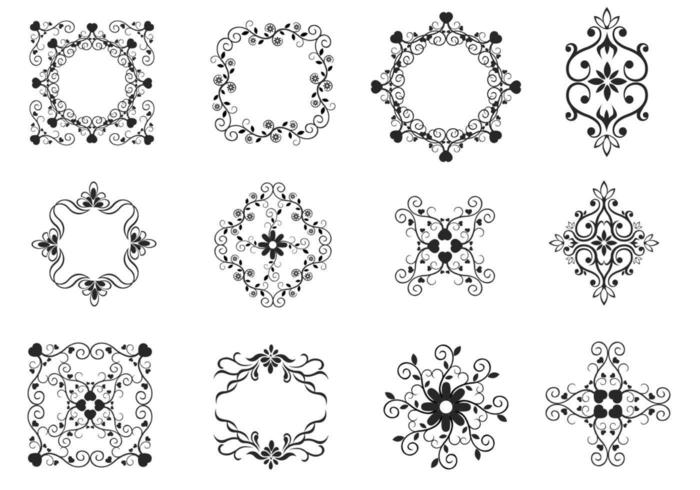 700x490 Heart Decorated Flourish Vector Pack