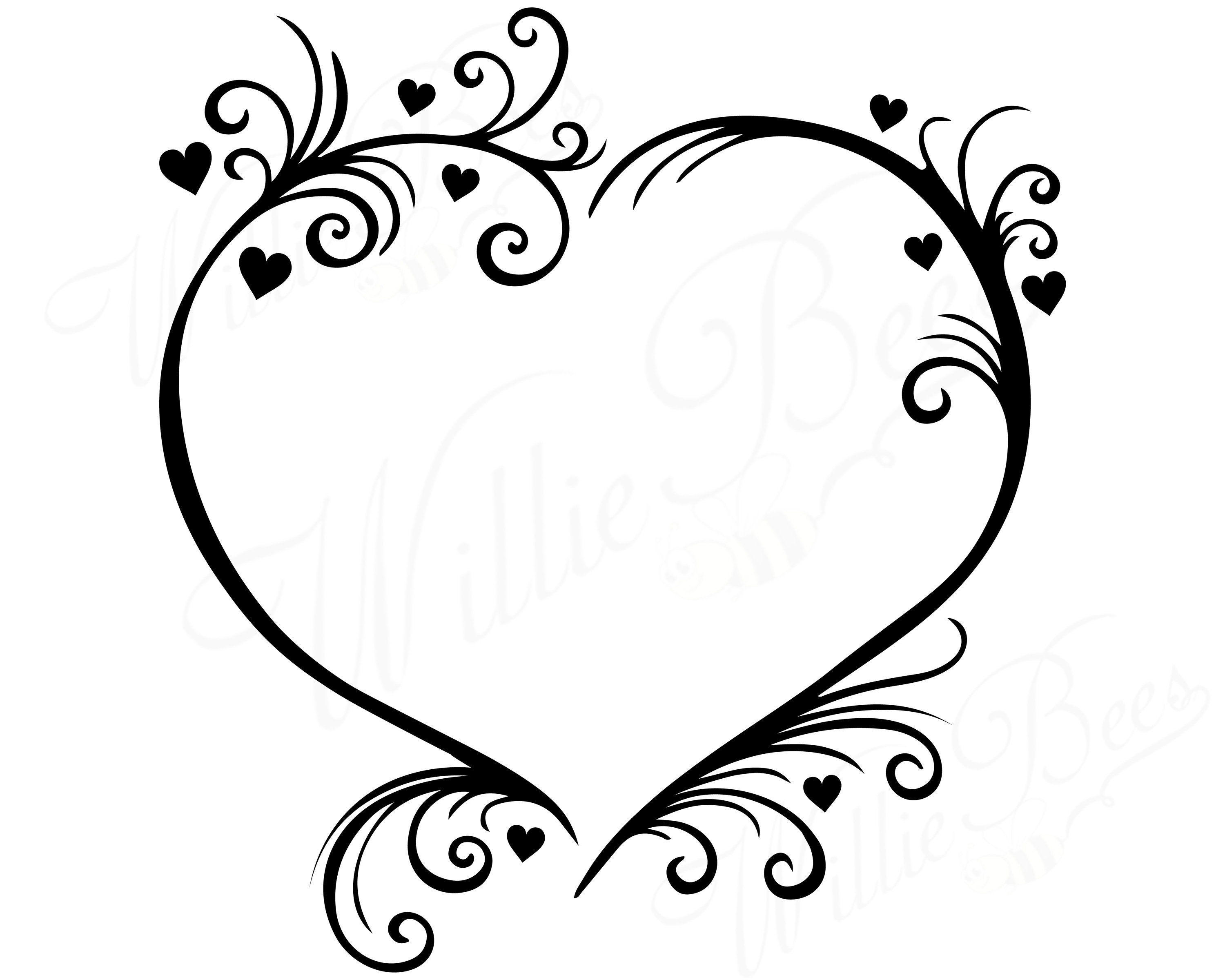 3000x2400 Heart Wedding Couples Love Heart Flourish Etsy