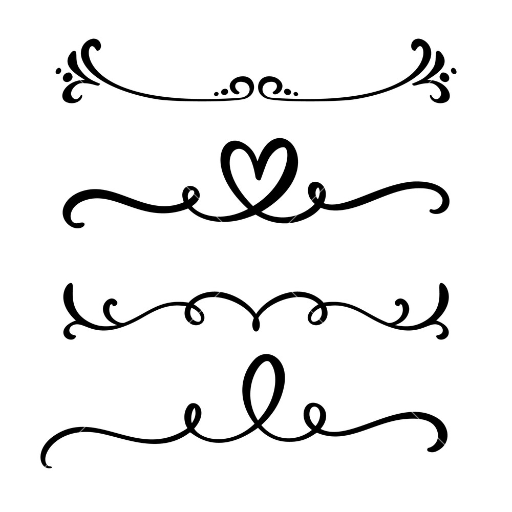 1000x1000 Vector Vintage Line Elegant Dividers And Separators, Swirls