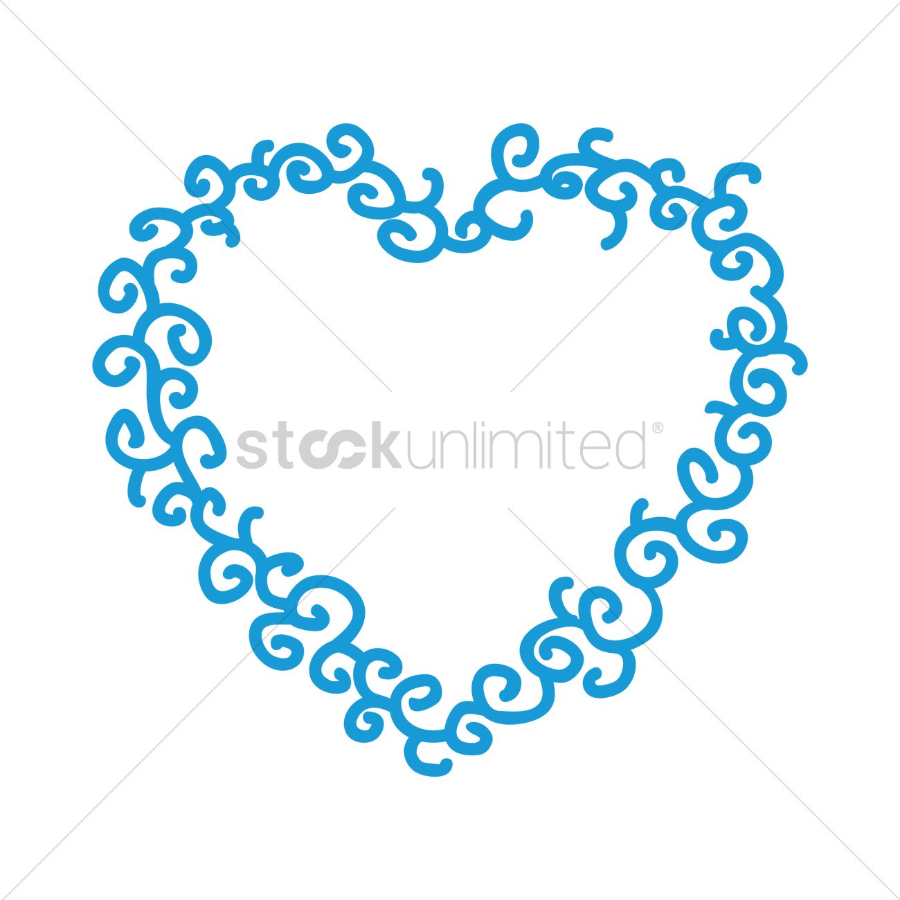 Blue Heart Frame Vector Image 1300x1300 Blue Heart Frame Vector Image