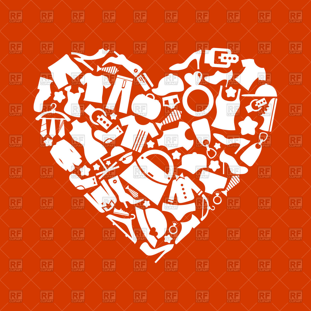 Heart Made Of Clothes Icons Vector Image Of Signs, Symbols, Maps 1200x1200 Heart Made Of Clothes Icons Vector Image Of Signs, Symbols, Maps