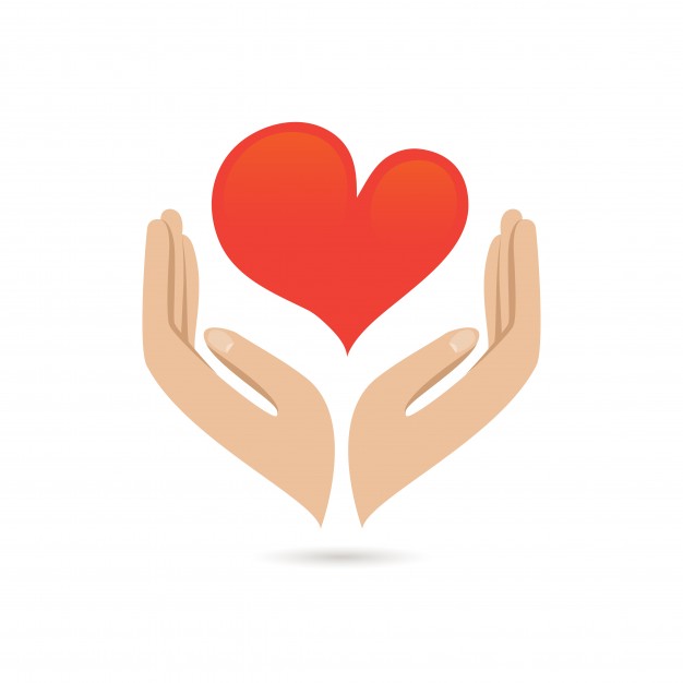 626x626 Hands Holding Red Heart Love Care Family Protect Poster Vector
