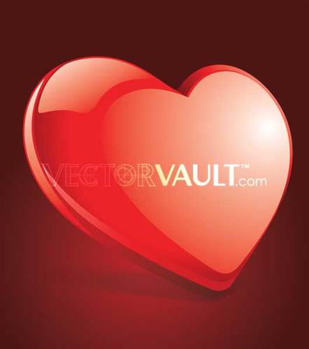 442x500 Buy Vector Glossy Tilted Red Heart