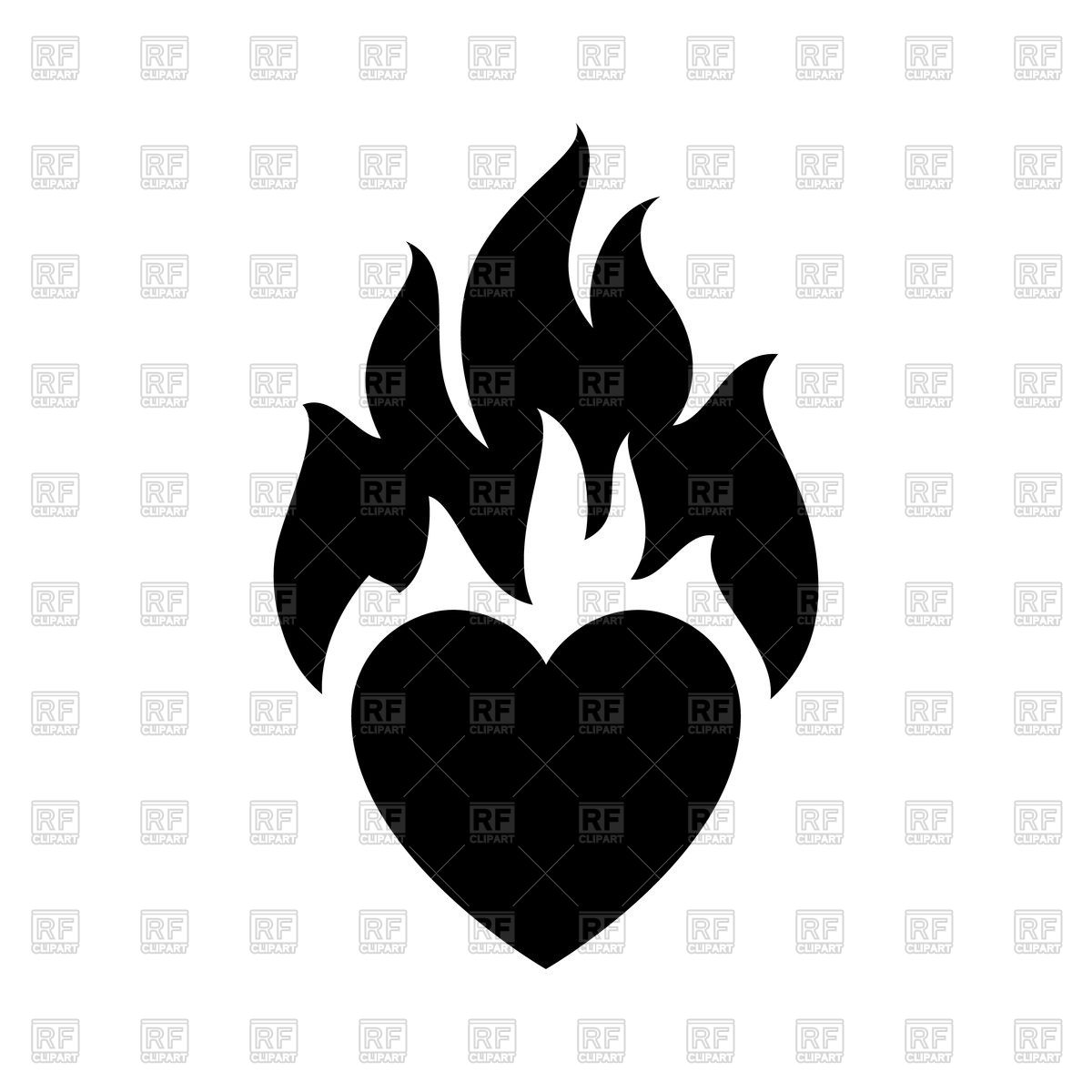 1200x1200 Flame Heart Black Icon Vector Image Of Icons And Emblems
