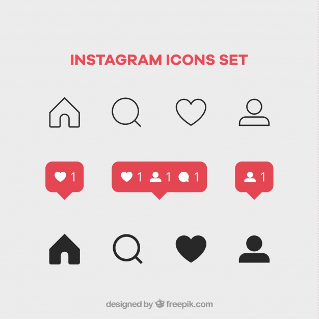 626x626 Instagram Icons Set Vector Free Download