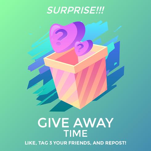 490x490 Surprise Instagram Give Away Contest Template Vector