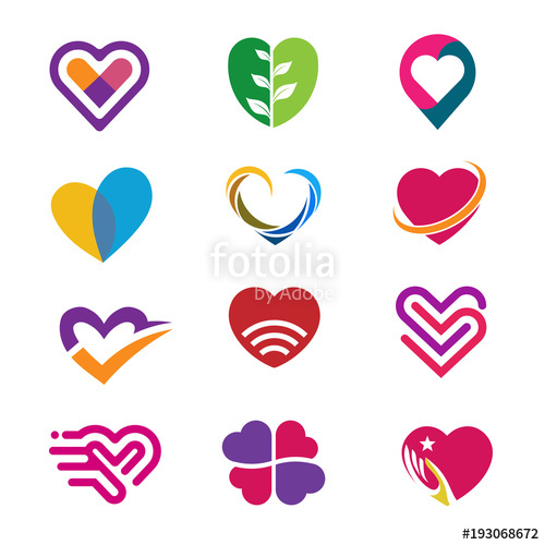 500x500 Heart Icon Vector Logo, Heart Logo, Heart Shape, Love Logo Concept