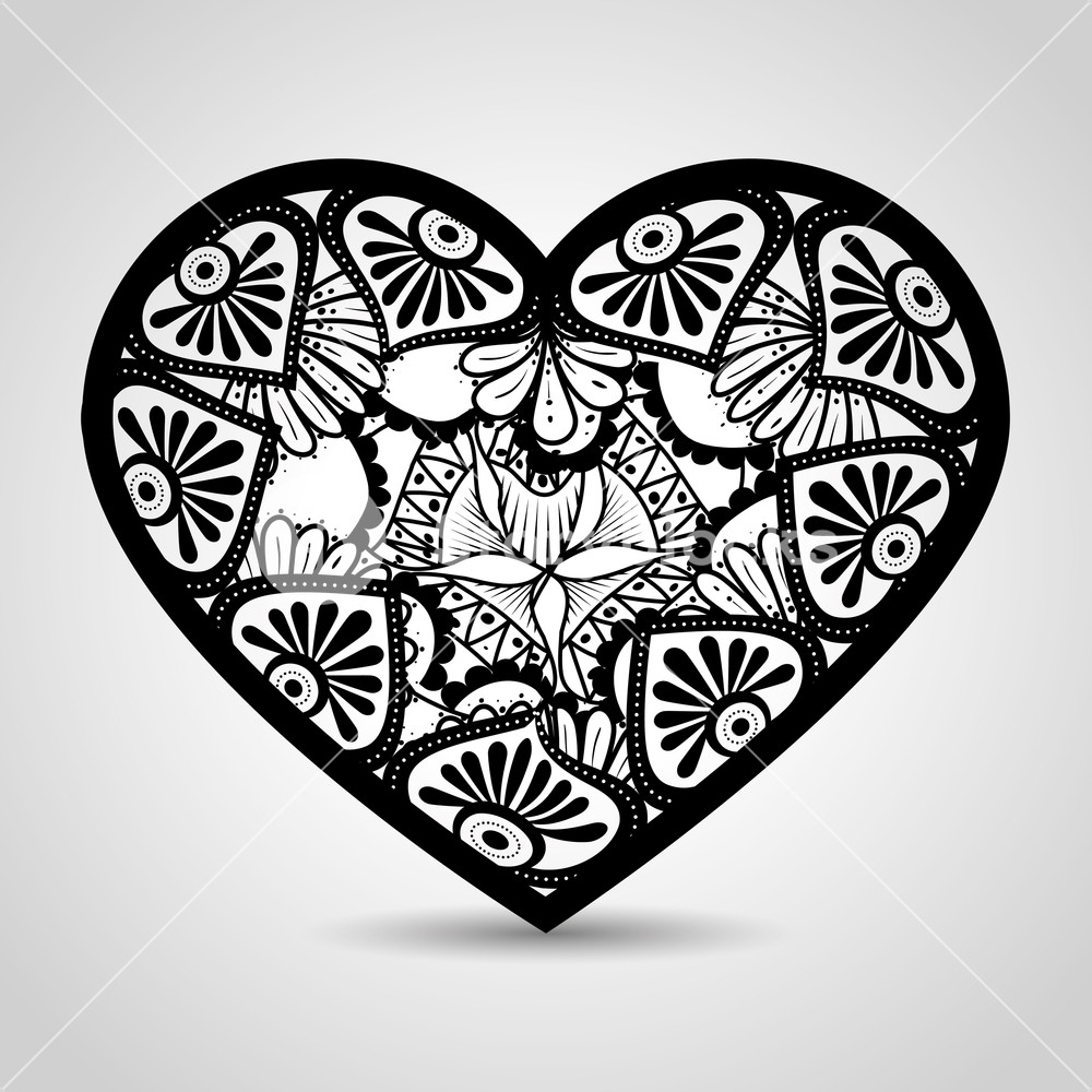 Heart With Mandala Boho Style Vector Illustration Design Royalty 1000x1000 Heart With Mandala Boho Style Vector Illustration Design Royalty