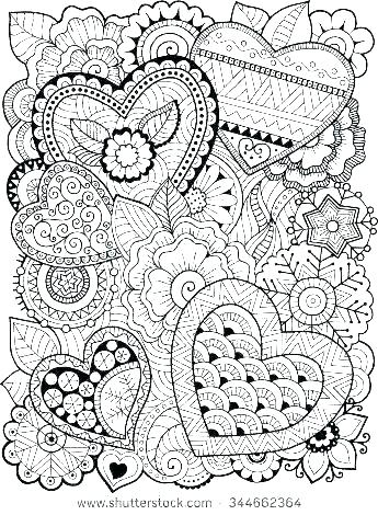 Mandala Hearts Coloring Pages 345x470 Mandala Hearts Coloring Pages