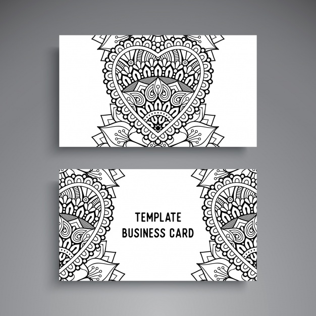Business Card With Heart Mandala Vector Premium Download 626x626 Business Card With Heart Mandala Vector Premium Download
