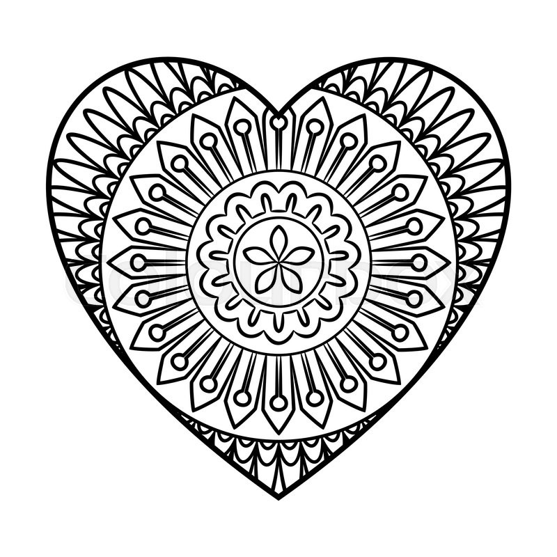 Doodle Heart Mandala Coloring Page Stock Vector Colourbox 800x800 Doodle Heart Mandala Coloring Page Stock Vector Colourbox