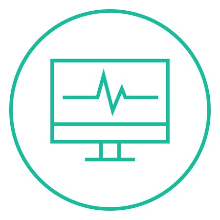 450x450 Heart Beat Monitor Thick Line Icon With Pointed Corners And Edges