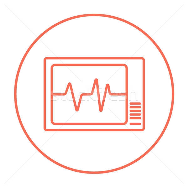 600x600 Heart Monitor Line Icon Vector Illustration Andrei Krauchuk