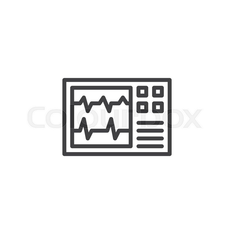 800x800 Heartbeat Monitoring Outline Icon Stock Vector Colourbox