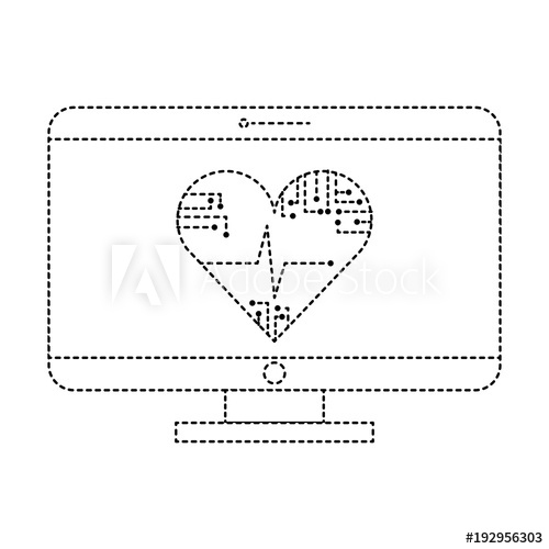 500x500 Monitor Computer Heart Monitoring Circuit Healthy Technology