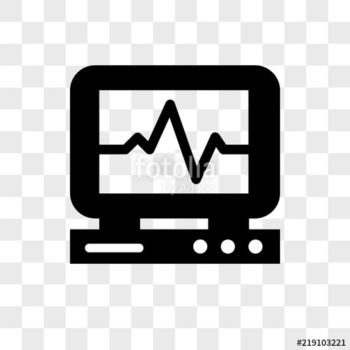 500x500 Heart Rate Monitor Vector Icon On Transparent Background, Heart