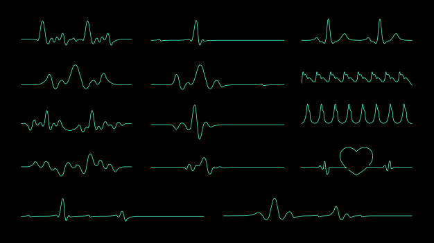 626x351 Pulse Line Vector Collection For Element About Heart Rate