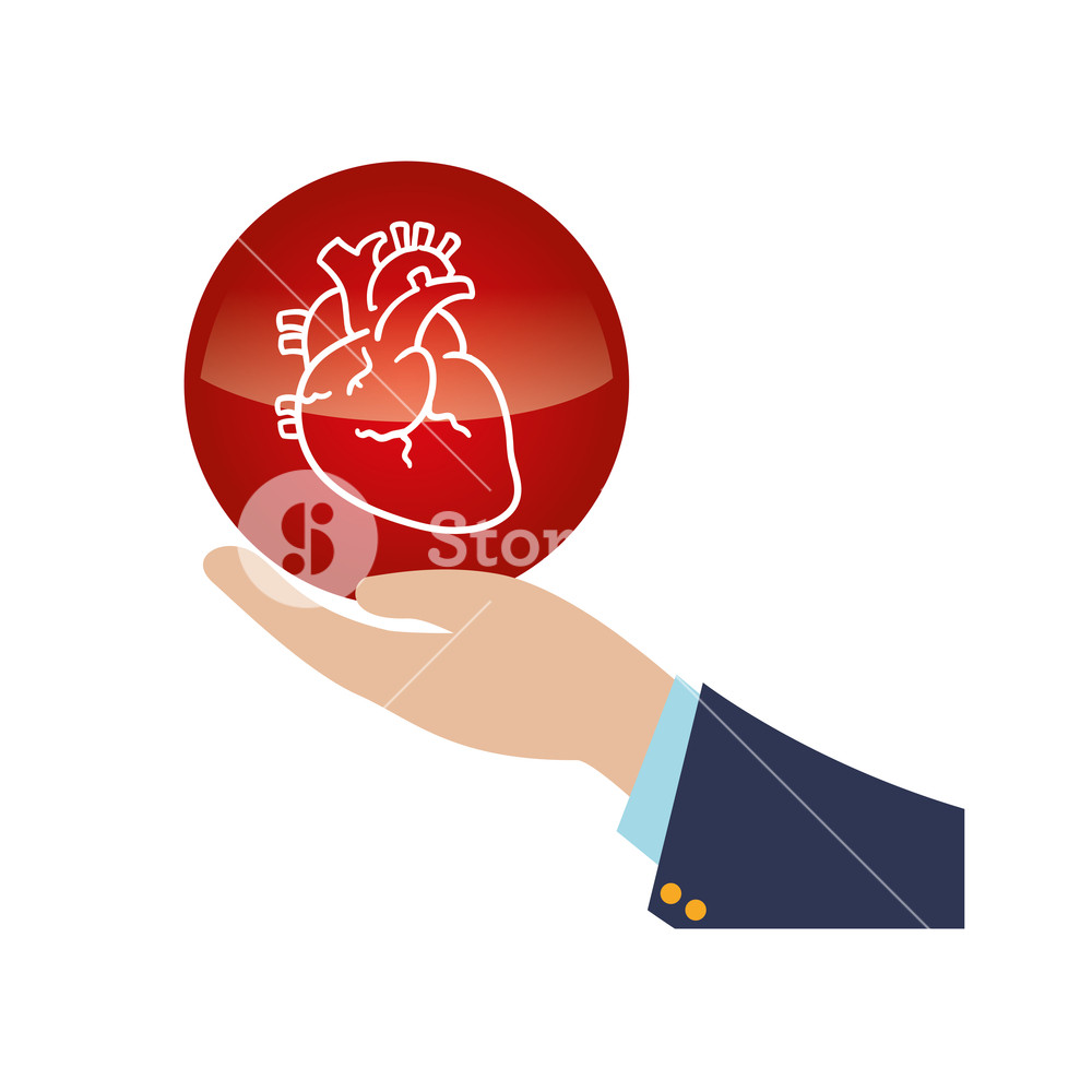 1000x1000 Hand Lifting Heart Organ Human Icon Vector Illustration Design