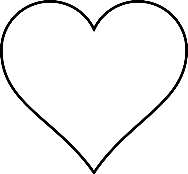 600x556 Heart Outline Clip Art Small Red Heart Black And White Only Clip